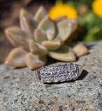 14k gold 12 diamond 2 row estate band - apx .19ct tw