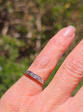 14k white gold 5 diamond vintage stackable band