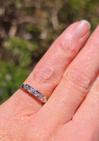 14k white gold 5 diamond vintage stackable band