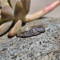 14k white gold 3 diamond vintage stackable band