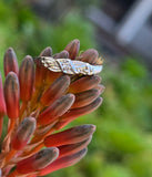 14k white gold 3 diamond vintage stackable band