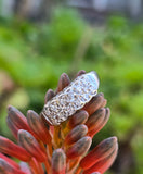 14k gold 12 diamond 2 row estate band - apx .19ct tw