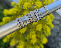 14k white gold 3 diamond vintage stackable band