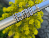 14k white gold 3 diamond vintage stackable band