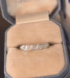 14k white gold 5 diamond vintage stackable band