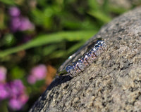 14k white gold 5 diamond vintage estate stackable band