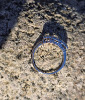 14k white gold 5 diamond vintage estate stackable band