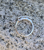 14k white gold 5 diamond vintage estate stackable band