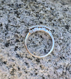 14k white gold 5 diamond vintage estate stackable band