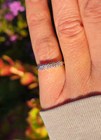 14k white gold 5 diamond vintage estate stackable band