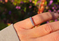 14k white gold 5 diamond vintage estate stackable band