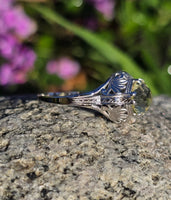 14k white gold Art Deco c.1920's natural yellow zircon estate filigree ring