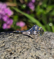14k white gold Art Deco c.1920's natural yellow zircon estate filigree ring