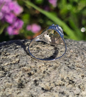 14k white gold Art Deco c.1920's natural yellow zircon estate filigree ring