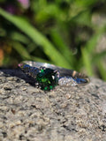 platinum tzavorite garnet and diamond estate ring