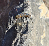 18ct gold two tone Deco estate diamond & sapphire ring - band