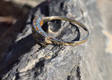 18ct gold two tone Deco estate diamond & sapphire ring - band