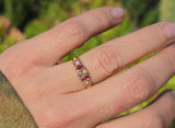 15ct gold Victorian pearl & ruby ring band - hallmarks