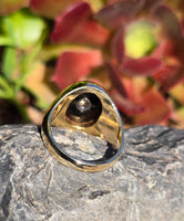 14k gold black onyx and diamond estate ring