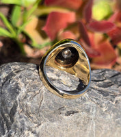 14k gold black onyx and diamond estate ring