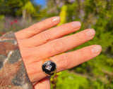 14k gold black onyx and diamond estate ring