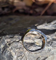 14k gold two tone emerald & diamond antique band ring