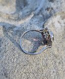 18ct two tone pink tourmaline and diamond estate ring