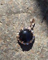 10k gold black onyx pendant necklace