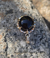 10k gold black onyx pendant necklace