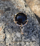 10k gold black onyx pendant necklace