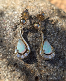 14k gold opal estate earrings