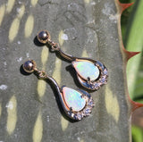 14k gold opal estate earrings