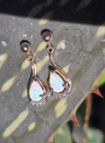 14k gold opal estate earrings