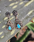 14k gold opal estate earrings
