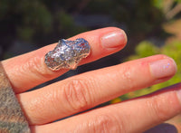 18k white gold diamond estate Art Deco c.30's filigree glove shield ring