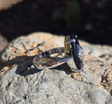 14k white gold vintage black onyx and diamond estate ring