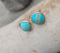 14k gold turquoise bezel studs