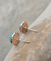 14k gold turquoise bezel studs