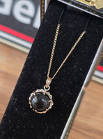 10k gold black onyx pendant necklace