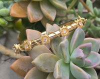 14k gold hinged bangle diamond estate bracelet