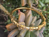 14k gold hinged bangle diamond estate bracelet