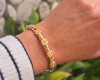 14k gold hinged bangle diamond estate bracelet
