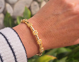 14k gold hinged bangle diamond estate bracelet