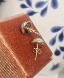 14k gold turquoise bezel studs