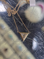18k gold diamond bezel diamond pendant necklace
