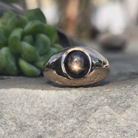 14k gold star sapphire estate ring