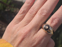 14k gold star sapphire estate ring