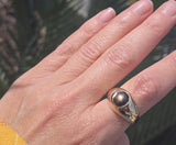 14k gold star sapphire estate ring