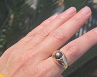 14k gold star sapphire estate ring