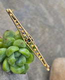 14k gold Art Deco pearl and sapphire antique bar pin